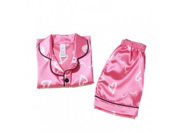 Pyjama fille en satin – Rose