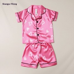 Pyjama fille en satin – Rose