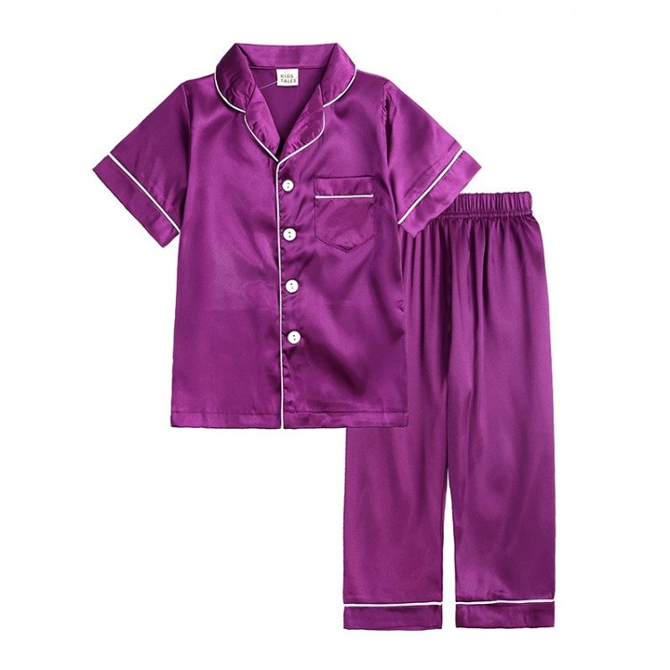 Pyjama fille en satin – Violet