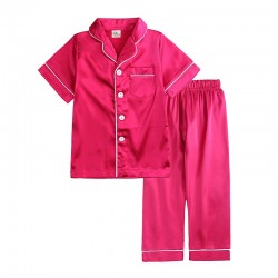 Pyjama fille en satin – Rouge