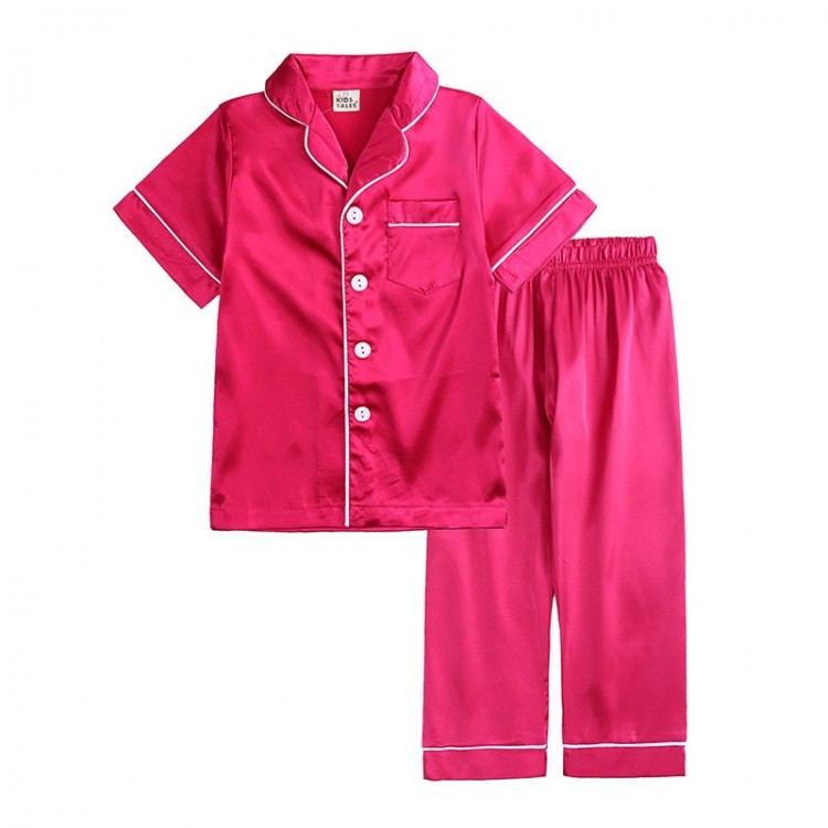 Pyjama fille en satin – Rouge