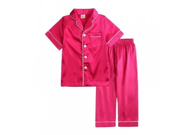 Pyjama fille en satin – Rouge